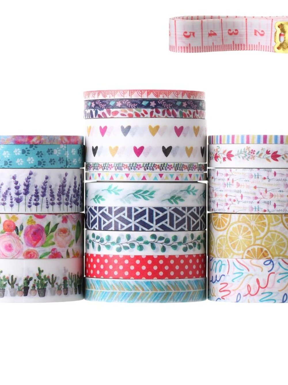 Washi Tape Set, 21 Rolls, Assorted Sizes, Floral - Picture 6 of 6